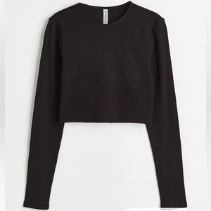 H&M Ribbed Cropped Long Sleeve